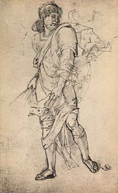 Figura maschile con mantello da Raffaello Sanzio Raphael